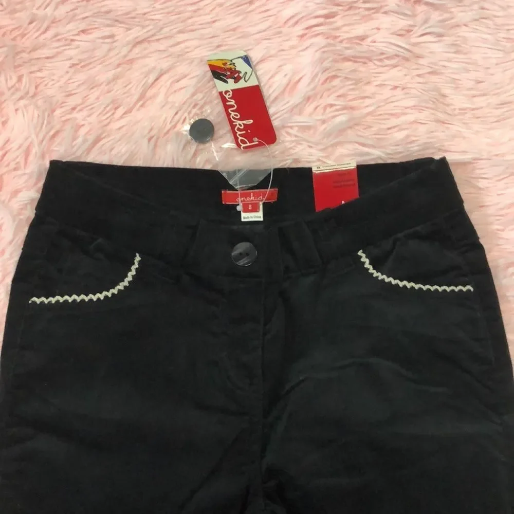 Onekid Velvet Ruffle Pants NWT Size 8 - Picture 3 of 3